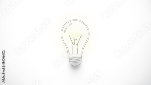 Illuminating Idea: A radiant light bulb glows brightly, symbolizing a spark of insight, innovation, and creative inspiration, against a simple backdrop.