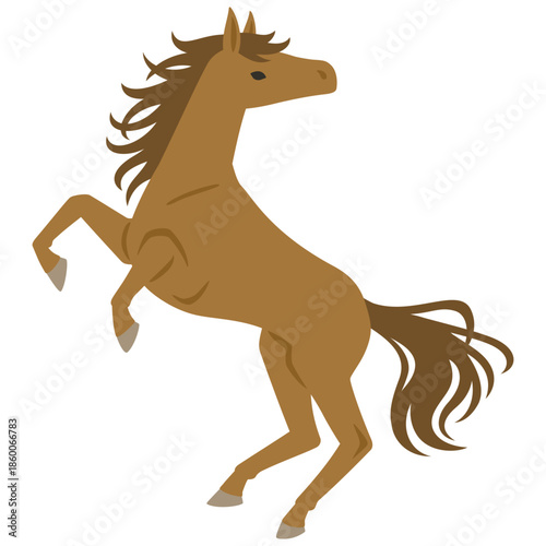 立ち上がる馬のイラスト