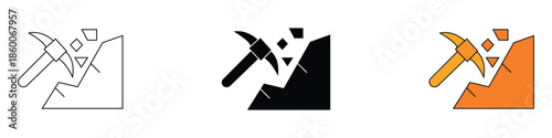 Demolition icon vector. mining, excavation, and hard work symbol. vector illustration.