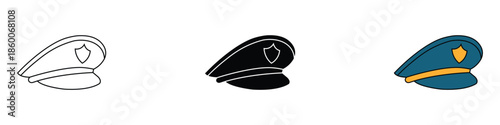 Police Cap icon vector. officer cap symbol. vector illustration.