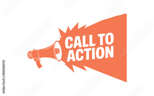 Bold call to action megaphone for marketing and business campaigns