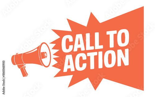Vibrant call to action megaphone for business marketing campaigns