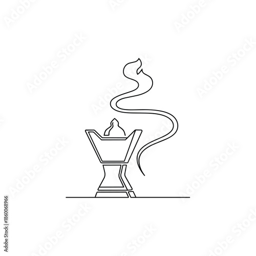 Steaming teapot isolated on white background