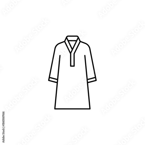 Illustrated traditional robe isolated on white background