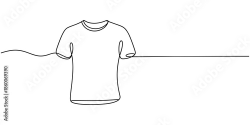 Self drawing line T-shirt printing continuous line drawn concept video, T shirt icon continuous one line drawing. Minimalist t shirt outline abstract.