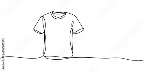 Self drawing line T-shirt printing continuous line drawn concept video, T shirt icon continuous one line drawing. Minimalist t shirt outline abstract.