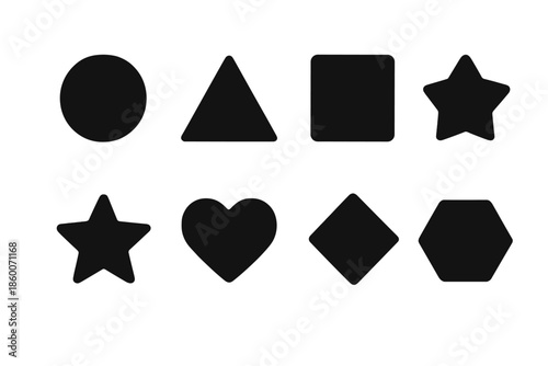 Minimalist Festive Shapes. Minimalist festive shapes. Filled icon set of Minimalist festive shapes: circle,