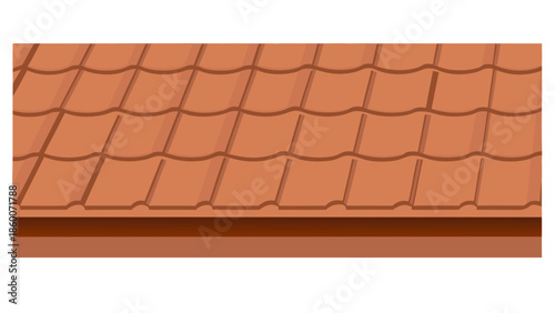 Terracotta tiled roof vector rustic clay texture detail