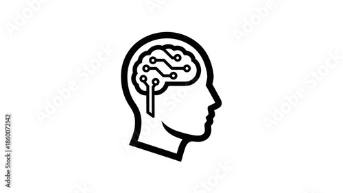 Human Head with Visible Brain Illustration