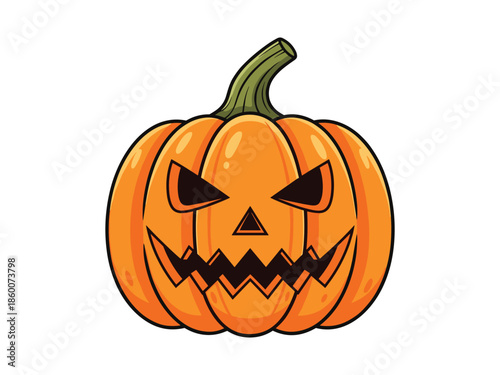 Spooky Pumpkin Vector Illustration for Halloween