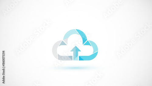 Cloud upload icon with circular arrows modern vector graphic for data transfer and storage concepts isolated on white