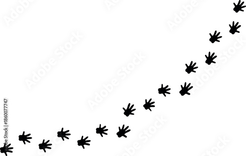 Vector Seamless Raccoon Track Paw Print Pattern Silhouette | Repeating Small Mammal Footprint Trail Collection