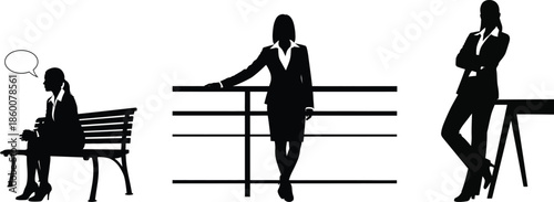 Silhouettes of women in business attire