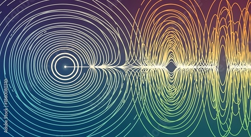 Vibrant Sound Wave Patterns in Motion.