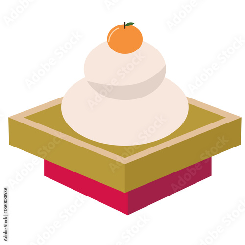 鏡餅。ベクターイラスト