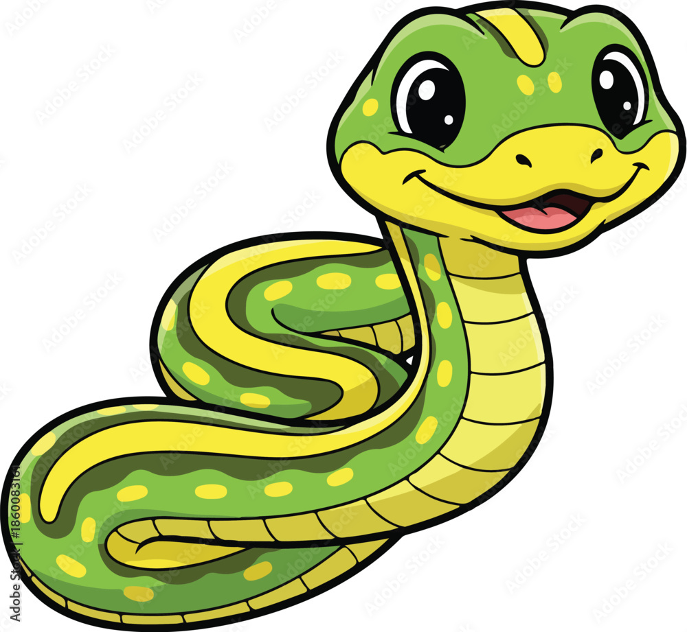 Fototapeta premium Snake on Transparent Background Vector Illustration for Animal and Wildlife Concept