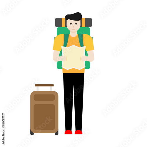 People Traveling Illustration