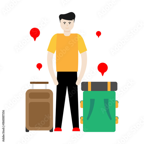 People Traveling Illustration