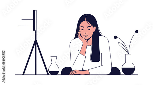 Artist in thoughtful contemplation