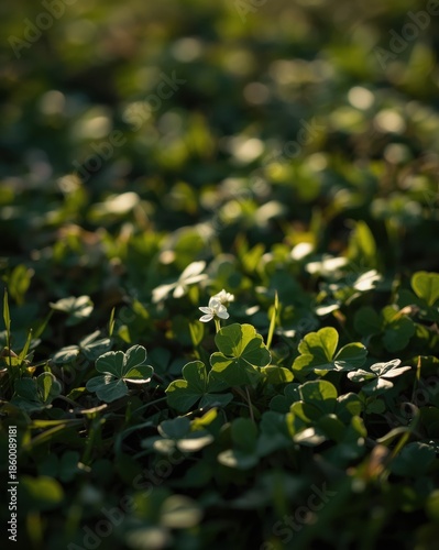 Vibrant green clover field