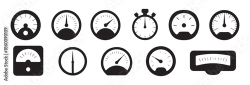 gauge dashboard speedometer icon set dashboard and gauge instruments vector icons