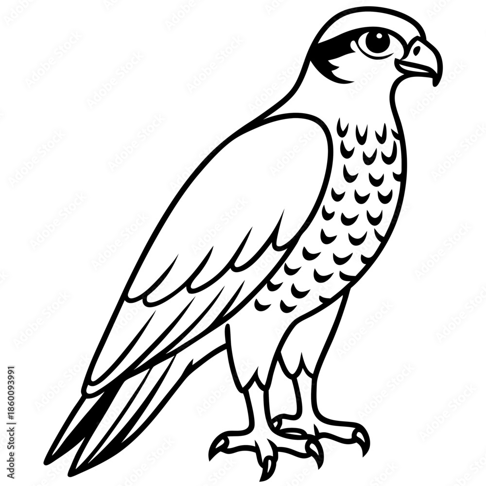 Fototapeta premium Hunting Falcon Vector Illustration