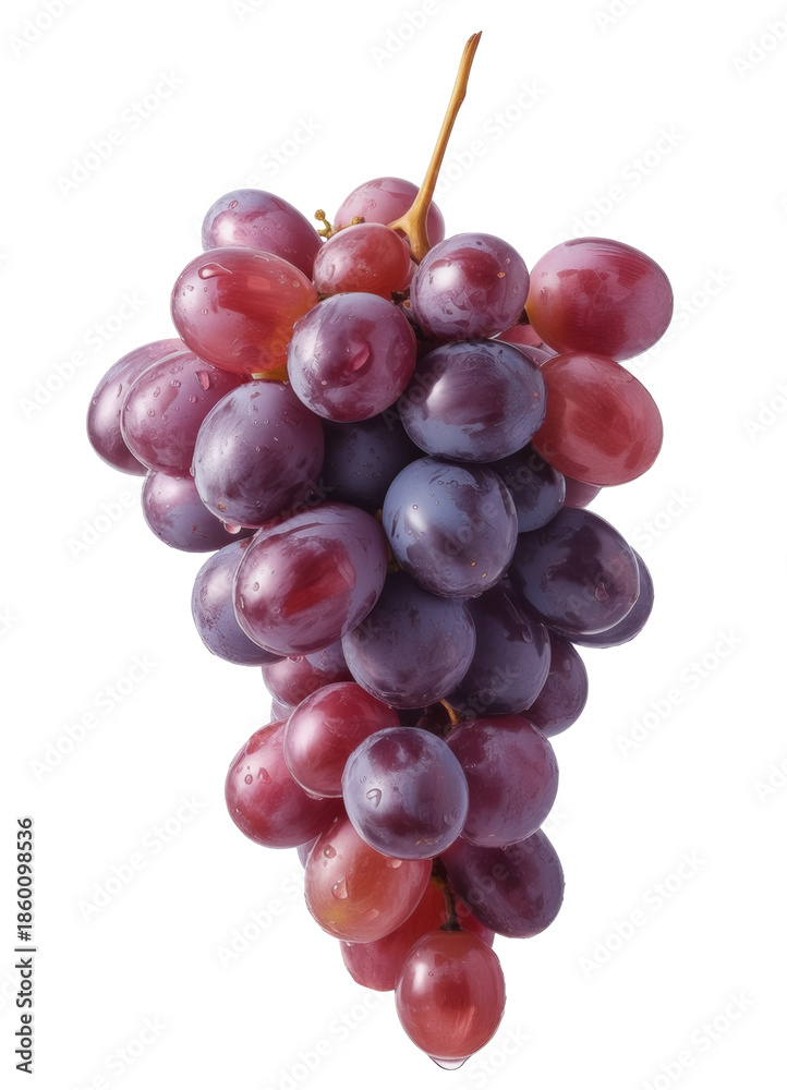 Fototapeta premium red grapes bunch, isolated on white background.