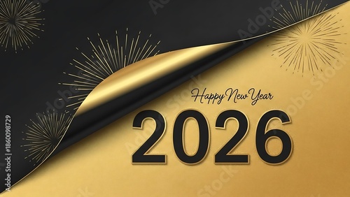 3d gold text illustration for a happy new year 202026 holiday celebration greeting card with exams winter decoration and business sale sign design