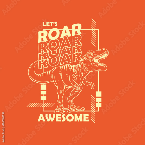 Awesome Dinosaur roar street look boys graphic tee