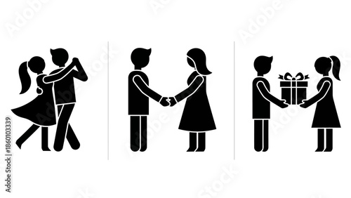 Couple dancing together in romantic formal ballroom style celebrating partnership and love