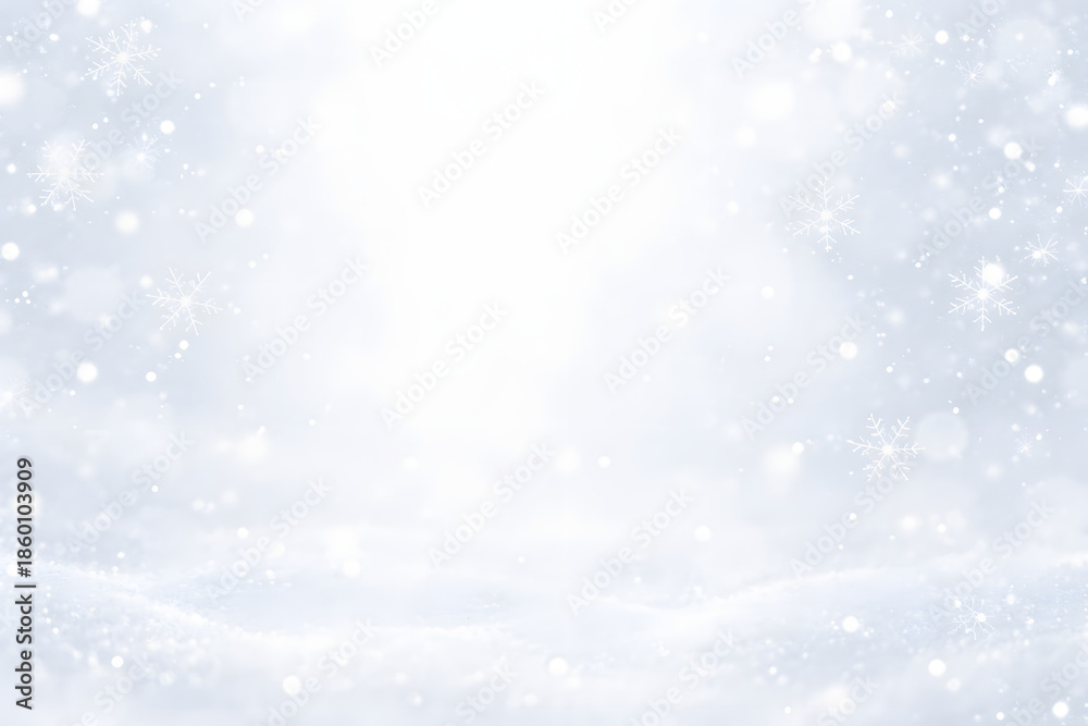 Fototapeta premium abstract christmas background, White Snowflake Sparkle Minimal Winter Background