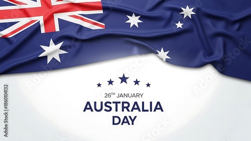 Celebrating australia day on 26th january with national flag