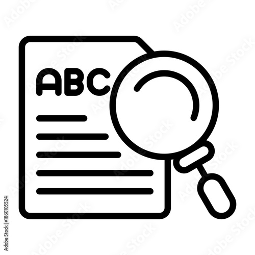 Spell Check Search Vector Icon