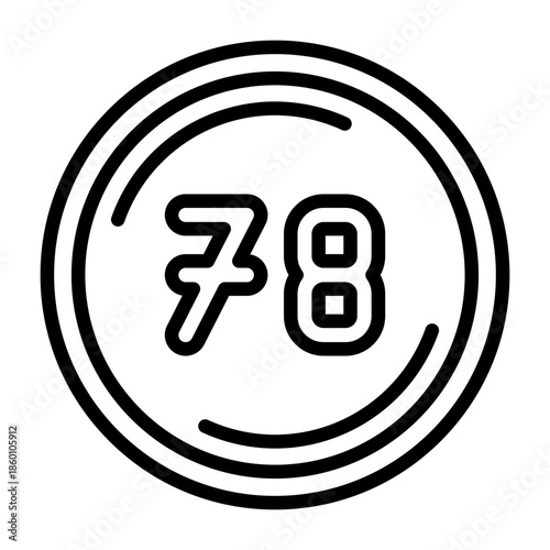 Seventy eight Vector Icon