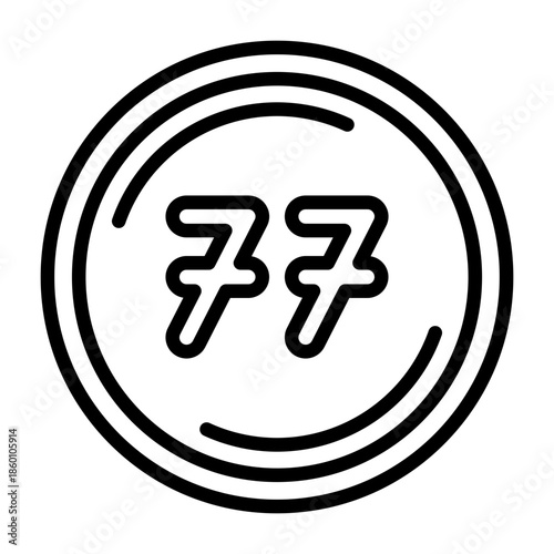 Seventy seven Vector Icon