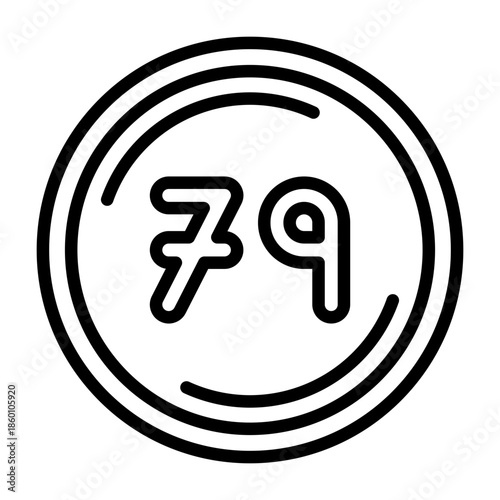 Seventy nine Vector Icon