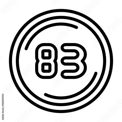Eighty three Vector Icon