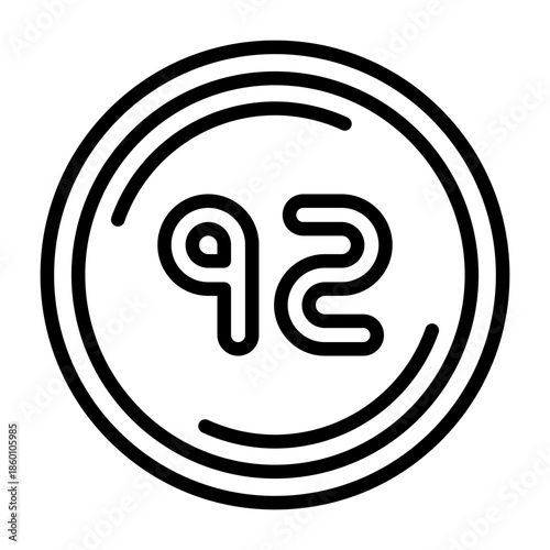 Ninty two Vector Icon