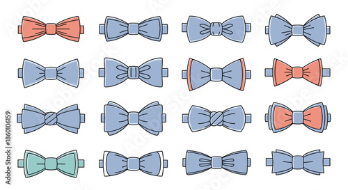 Collection of colorful bow ties in various patterns and styles showcases diverse formal neckwear options for men fashion accessories.