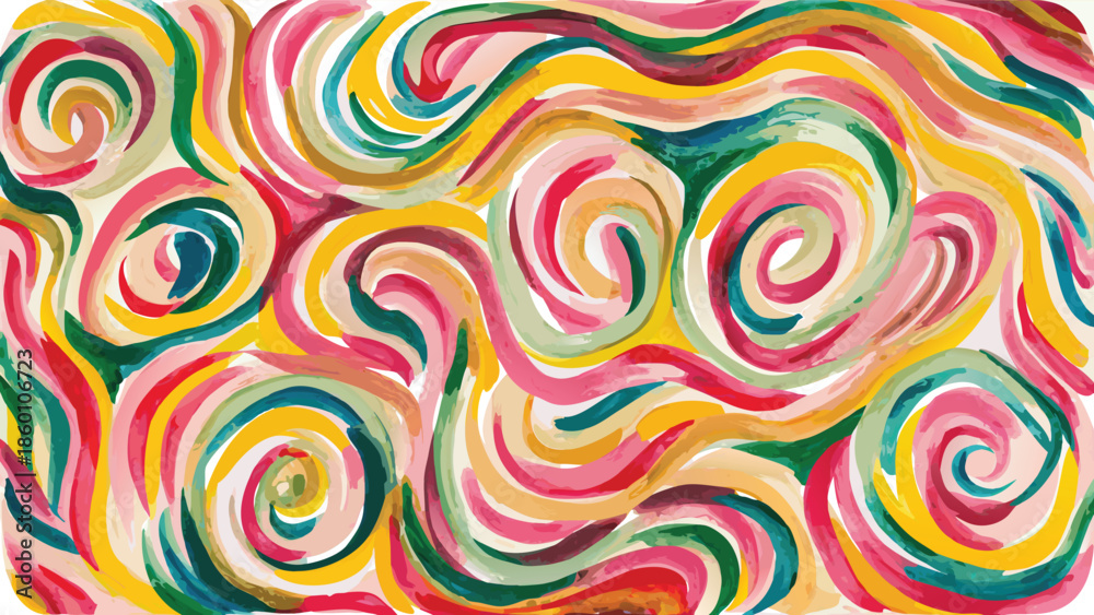 Obraz premium Vibrant colorful swirling patterns in abstract art