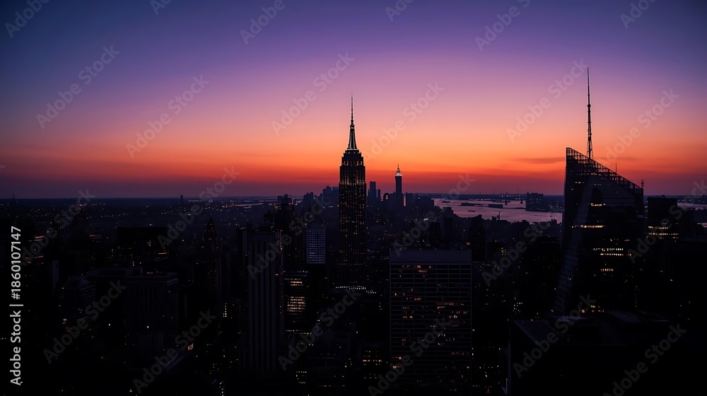 Obraz premium Urban sunset panorama