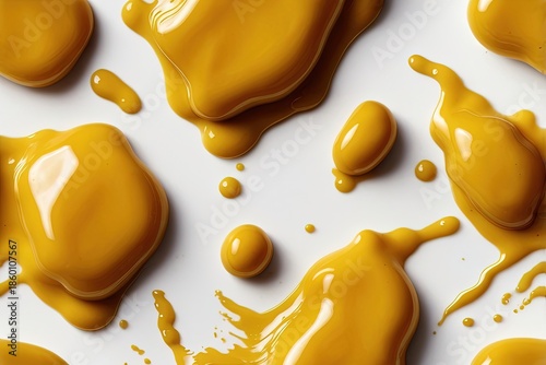 Wallpaper Mural Mustard yellow sauce stain isolated Torontodigital.ca