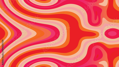 Vibrant abstract swirl pattern in red, orange, and pink hues for creative design