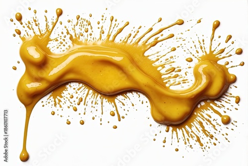 Wallpaper Mural Mustard yellow sauce stain isolated Torontodigital.ca