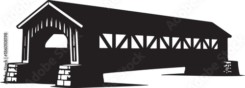Photos Covered Bridge Silhouette Icon