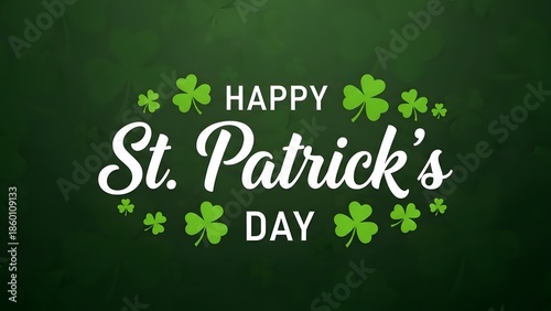 Happy st patrick's day celebration with shamrocks