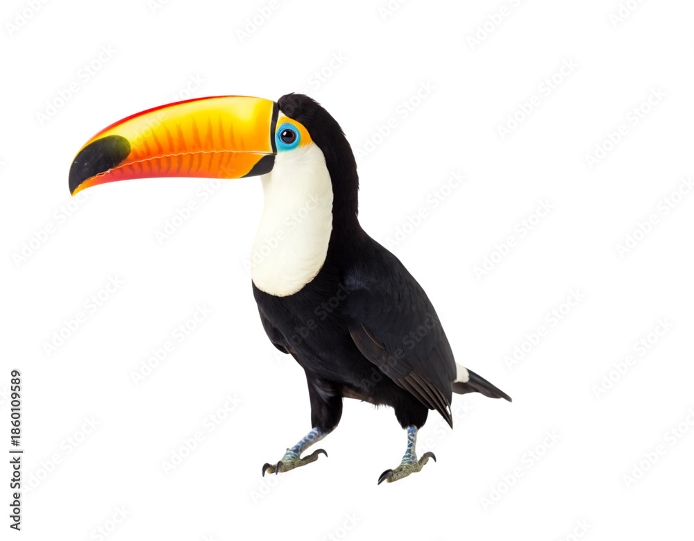 Fototapeta premium Vibrant toucan portrait with distinctive beak and plumage