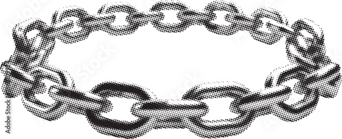 Sleek metallic silver chain link ring isolated on white background symbolizing connection and strength