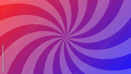 Canvastavla Vibrant Retro Sunburst Spiral Background with Pink and Blue Gradient Curves