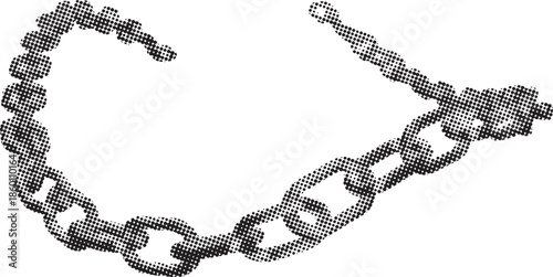 Isolated sturdy metal chain links forming an arc shape representing connection and unbreakable bonds